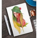 BK Kişiye Özel Kadın Soyut Karikatürlü Beyaz Defter ve Kalem Hediye Seti-28