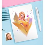 BK Kişiye Özel Kadın Soyut Karikatürlü Beyaz Defter ve Kalem Hediye Seti-8