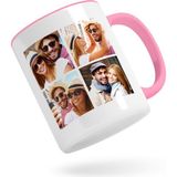 Bk Kişiye Özel Kare 4 Fotoğraflı Pembe Kupa Bardak-2