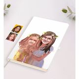 BK Kişiye Özel Kız Kardeşler Karikatürlü Beyaz Defter-2