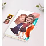 BK Kişiye Özel Kız Kardeşler Karikatürlü Beyaz Defter-6