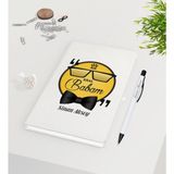 BK Kişiye Özel Kral Babam Tasarımlı 9 x 14 cm Beyaz Defter ve Kalem Seti - Model 1
