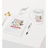 Bk Kişiye Özel Matematik Öğretmeni Temalı Beyaz Defter Kalem Kupa Seti - 5