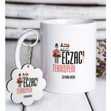BK Kişiye Özel Mesleki Eczacı Teknisyeni Beyaz Kupa ve Anahtarlık Hediye Seti-1