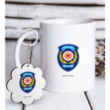 BK Kişiye Özel Mesleki Polis Çevik Kuvvet Beyaz Kupa ve Anahtarlık Hediye Seti-1