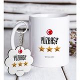 BK Kişiye Özel Mesleki Yüzbaşı Beyaz Kupa ve Anahtarlık Hediye Seti