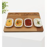 BK Kişiye Özel Meze Tabaklı Doğal Masif Ahşap Rakı Sunum Tepsisi