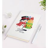 BK Kişiye Özel Mutlu Yıllar Tasarımlı Beyaz Defter ve Kalem Seti - 6