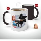 BK Kişiye Özel Müzik Öğretmeni Karikatürlü Sihirli Kupa Bardak-2