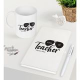 Bk Kişiye Özel Öğretmenin Kralı Beyaz Defter Kalem Kupa Seti-1