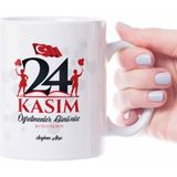 Bk Kişiye Özel Öğretmenler Gününüz Kutlu Olsun Beyaz Kupa Bardak - 2