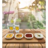 BK Kişiye Özel Rakı Şişesinde Balık Olsam Tasarımlı 2’li Rakı Bardağı ve Meze Tabaklı Doğal Masif Ahşap Servis Sunum Tepsisi Model 2 - Şeffaf