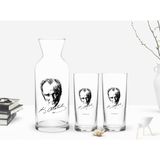 BK Kişiye Özel Renkli Baskılı Atatürk Temalı 2'li Rakı Bardağı ve Karaf Seti-18