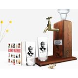 BK Kişiye Özel Renkli Baskılı Atatürk Temalı Ikili Rakı Bardağı Ahşap Rakı Standı ve Cep Kitabı Hediye Seti-14