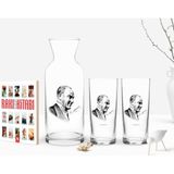 BK Kişiye Özel Renkli Baskılı Atatürk Temalı Ikili Rakı Bardağı Karaf ve Cep Kitabı Hediye Seti-10