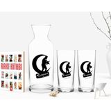 BK Kişiye Özel Renkli Baskılı Atatürk Temalı Ikili Rakı Bardağı Karaf ve Cep Kitabı Hediye Seti-32