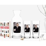 BK Kişiye Özel Renkli Baskılı Atatürk Temalı Ikili Rakı Bardağı Karaf ve Cep Kitabı Hediye Seti-33
