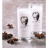 BK Kişiye Özel Renkli Baskılı Atatürk Temalı Ikili Rakı Bardağı Seti-18