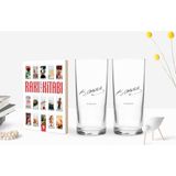 BK Kişiye Özel Renkli Baskılı Atatürk Temalı Ikili Rakı Bardağı ve Rakı Cep Kitabı Hediye Seti-29