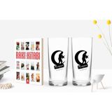 BK Kişiye Özel Renkli Baskılı Atatürk Temalı Ikili Rakı Bardağı ve Rakı Cep Kitabı Hediye Seti-32