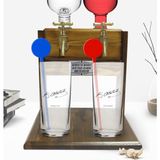 BK Kişiye Özel Renkli Baskılı Atatürk Temalı Ikili Vodka Bardağı ve Çift Musluklu Doğal Ahşap Vodka Standı-29