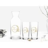BK Kişiye Özel Renkli Baskılı Baş Harf İsim Tasarımlı 2'li Rakı Bardağı ve Karaf Seti-8