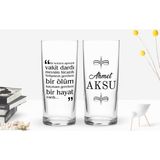 Bk Kişiye Özel Renkli Baskılı Bir Kelebek Ağrısıydı Tasarımlı 2'li Rakı Bardağı Seti-1