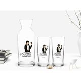 BK Kişiye Özel Renkli Baskılı Çünkü Sen Çölüme Yağmur Oldun Tasarımlı 2'li Rakı Bardağı ve Karaf Seti-2