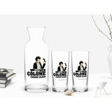 BK Kişiye Özel Renkli Baskılı Çünkü Sen Çölüme Yağmur Oldun Tasarımlı 2'li Rakı Bardağı ve Karaf Seti-3