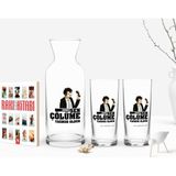 BK Kişiye Özel Renkli Baskılı Çünkü Sen Çölüme Yağmur Oldun Tasarımlı Ikili Rakı Bardağı Karaf ve Cep Kitabı Hediye Seti-3