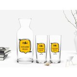 BK Kişiye Özel Renkli Baskılı En Kötü Günümüz Böyle Olsun Tasarımlı 2'li Rakı Bardağı ve Karaf Seti-3