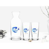 BK Kişiye Özel Renkli Baskılı Erzurum Tasarımlı Turistik 2'li Rakı Bardağı ve Karaf Seti-1