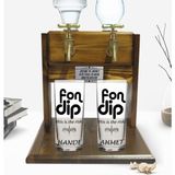 BK Kişiye Özel Renkli Baskılı Fondip Tasarımlı Ikili Rakı Bardağı ve Çift Musluklu Doğal Ahşap Rakı Standı-1