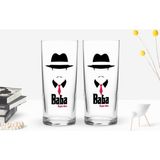 BK Kişiye Özel Renkli Baskılı Godfather Baba Tasarımlı Ikili Rakı Bardağı Seti-11