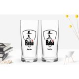 BK Kişiye Özel Renkli Baskılı Godfather Baba Tasarımlı Ikili Rakı Bardağı Seti-15