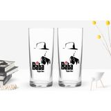 BK Kişiye Özel Renkli Baskılı Godfather Baba Tasarımlı Ikili Rakı Bardağı Seti-16