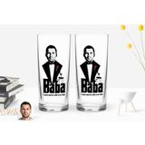 BK Kişiye Özel Renkli Baskılı Godfather Baba Tasarımlı Ikili Rakı Bardağı Seti-3