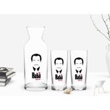 BK Kişiye Özel Renkli Baskılı Godfather Baba Tasarımlı İkili Rakı Bardağı ve Karaf Seti-12