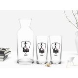 BK Kişiye Özel Renkli Baskılı Godfather Baba Tasarımlı İkili Rakı Bardağı ve Karaf Seti-15