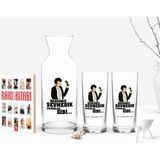 BK Kişiye Özel Renkli Baskılı Hangimiz Sevmedik Çılgınlar Gibi Tasarımlı Ikili Rakı Bardağı Karaf ve Cep Kitabı Hediye Seti-8