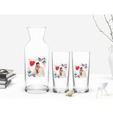 BK Kişiye Özel Renkli Baskılı İsimli Fotoğraflı 2'li Rakı Bardağı ve Karaf Seti-30