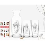 BK Kişiye Özel Renkli Baskılı Isimli Ikili Rakı Bardağı Karaf ve Cep Kitabı Hediye SETI-101