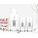 BK Kişiye Özel Renkli Baskılı Isimli Ikili Rakı Bardağı Karaf ve Cep Kitabı Hediye SETI-117