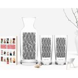 BK Kişiye Özel Renkli Baskılı Isimli Ikili Rakı Bardağı Karaf ve Cep Kitabı Hediye SETI-126