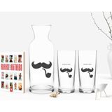 BK Kişiye Özel Renkli Baskılı Isimli Ikili Rakı Bardağı Karaf ve Cep Kitabı Hediye SETI-128