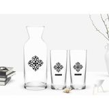 BK Kişiye Özel Renkli Baskılı İsimli İkili Rakı Bardağı ve Karaf Seti-119