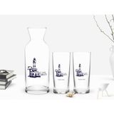 BK Kişiye Özel Renkli Baskılı Izmir Tasarımlı Turistik 2'li Rakı Bardağı ve Karaf Seti-2