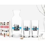 BK Kişiye Özel Renkli Baskılı Kaptan Tasarımlı Ikili Rakı Bardağı Karaf ve Cep Kitabı Hediye Seti-8