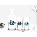 BK Kişiye Özel Renkli Baskılı Kaptan Tasarımlı İkili Rakı Bardağı ve Karaf Seti-8
