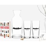 BK Kişiye Özel Renkli Baskılı Kastamonu Tasarımlı Turistik Ikili Rakı Bardağı Karaf ve Cep Kitabı Hediye Seti-2